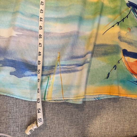 VINTAGE Nino Wong California Sheath Maxi Dress Nautical Art to Wear | Sz M - Picture 9 of 9